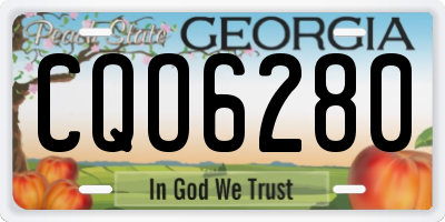 GA license plate CQO6280