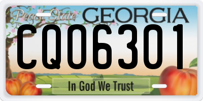 GA license plate CQO6301
