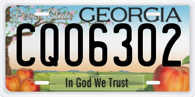 GA license plate CQO6302