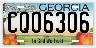 GA license plate CQO6306
