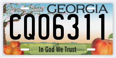 GA license plate CQO6311