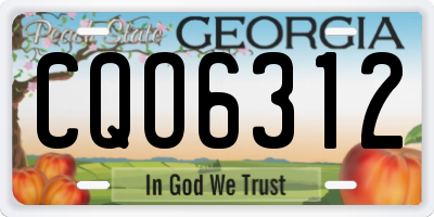 GA license plate CQO6312