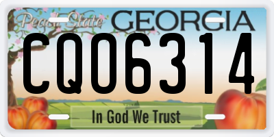 GA license plate CQO6314