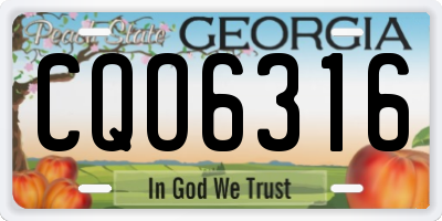 GA license plate CQO6316
