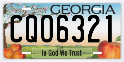 GA license plate CQO6321