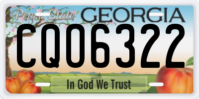 GA license plate CQO6322
