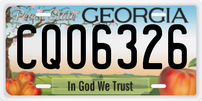 GA license plate CQO6326