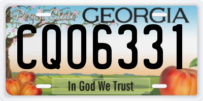 GA license plate CQO6331