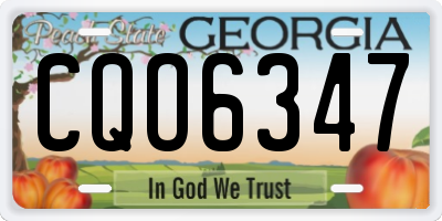 GA license plate CQO6347