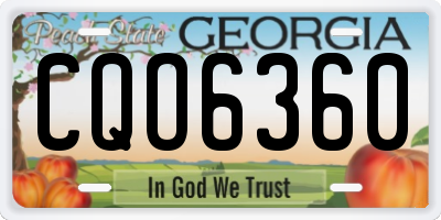 GA license plate CQO6360