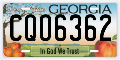 GA license plate CQO6362