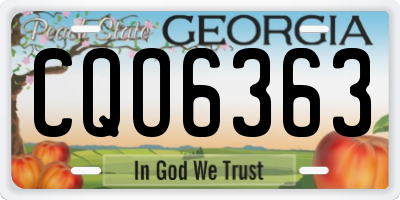 GA license plate CQO6363