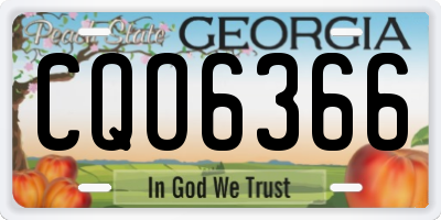 GA license plate CQO6366