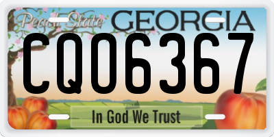 GA license plate CQO6367