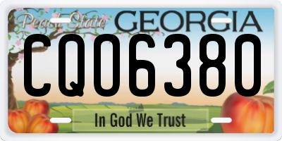 GA license plate CQO6380