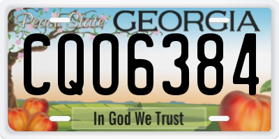 GA license plate CQO6384