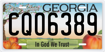 GA license plate CQO6389