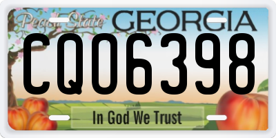 GA license plate CQO6398