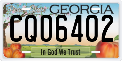 GA license plate CQO6402
