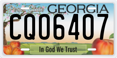 GA license plate CQO6407