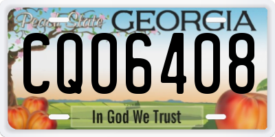 GA license plate CQO6408