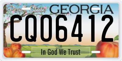 GA license plate CQO6412