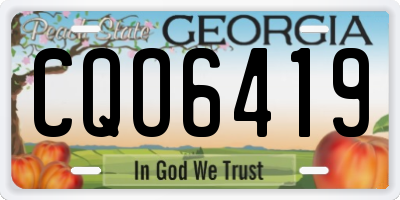 GA license plate CQO6419