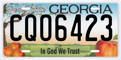 GA license plate CQO6423