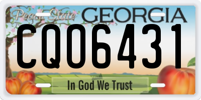 GA license plate CQO6431