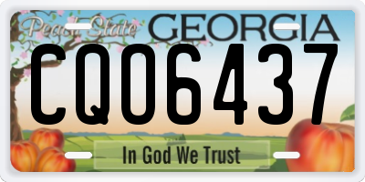 GA license plate CQO6437