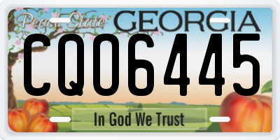 GA license plate CQO6445