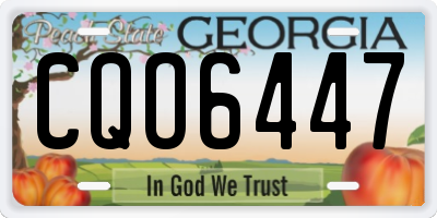 GA license plate CQO6447