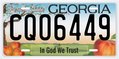 GA license plate CQO6449