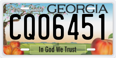 GA license plate CQO6451
