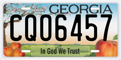 GA license plate CQO6457