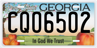 GA license plate CQO6502