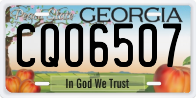 GA license plate CQO6507