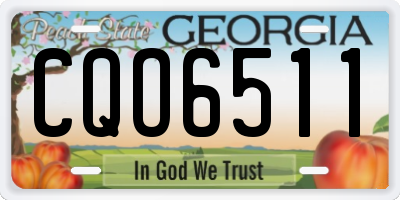 GA license plate CQO6511