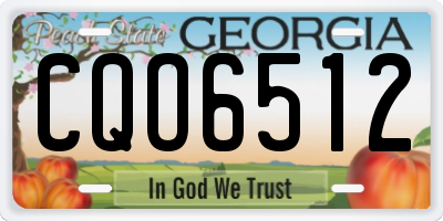 GA license plate CQO6512