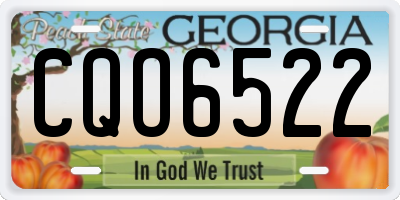 GA license plate CQO6522