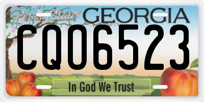GA license plate CQO6523