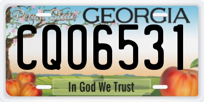 GA license plate CQO6531