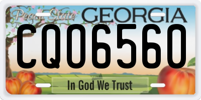 GA license plate CQO6560
