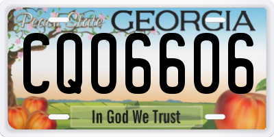 GA license plate CQO6606
