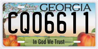 GA license plate CQO6611