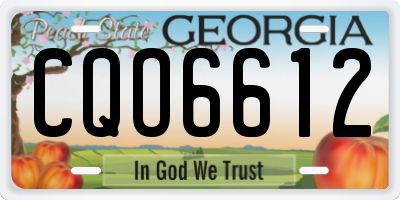 GA license plate CQO6612