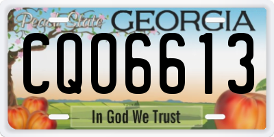 GA license plate CQO6613
