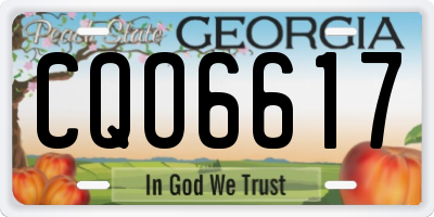 GA license plate CQO6617