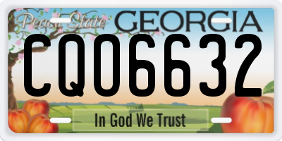 GA license plate CQO6632
