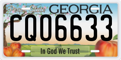 GA license plate CQO6633